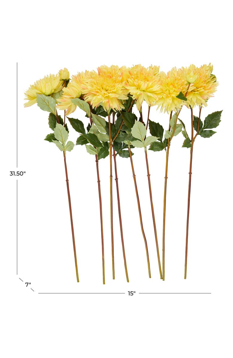 SONOMA SAGE HOME Set of Eight Yellow Dahlia Artificial Flowers, Alternate, color, Yellow