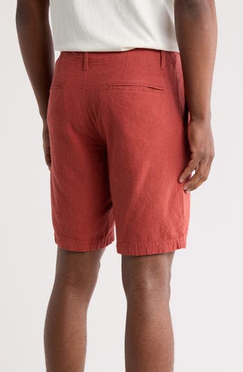 Linen Blend Trim Fit Shorts