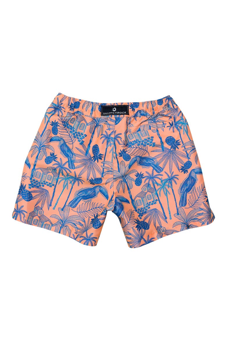 Kids' Tropicana Vacay Swim Trunks, Alternate, color, ORANGE / BLUE