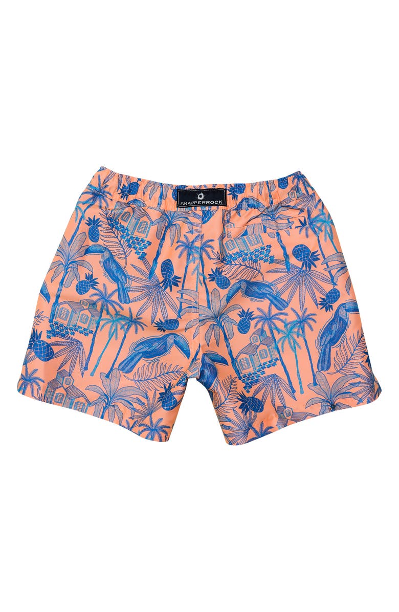 Snapper Rock Kids' Tropicana Vacay Swim Trunks, Alternate, color, Orange / Blue
