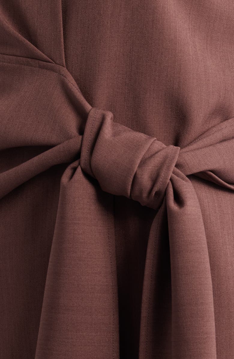 Misook Tie Waist Shift Dress, Alternate, color, Truffle