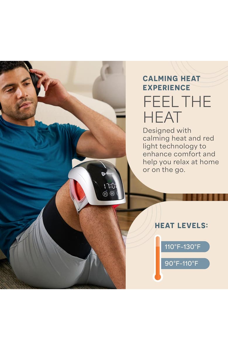 Lifepro Biorecover Knee Massager with Heat & Red Light Therapy for Knee Brace  Infrared Therapy Device, Alternate, color, Knee Messager