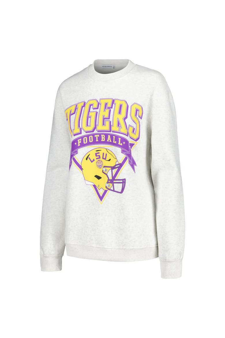 Women's Established & Co. Ash LSU Tigers Logo Pullover Sweatshirt, Alternate, color, Ash