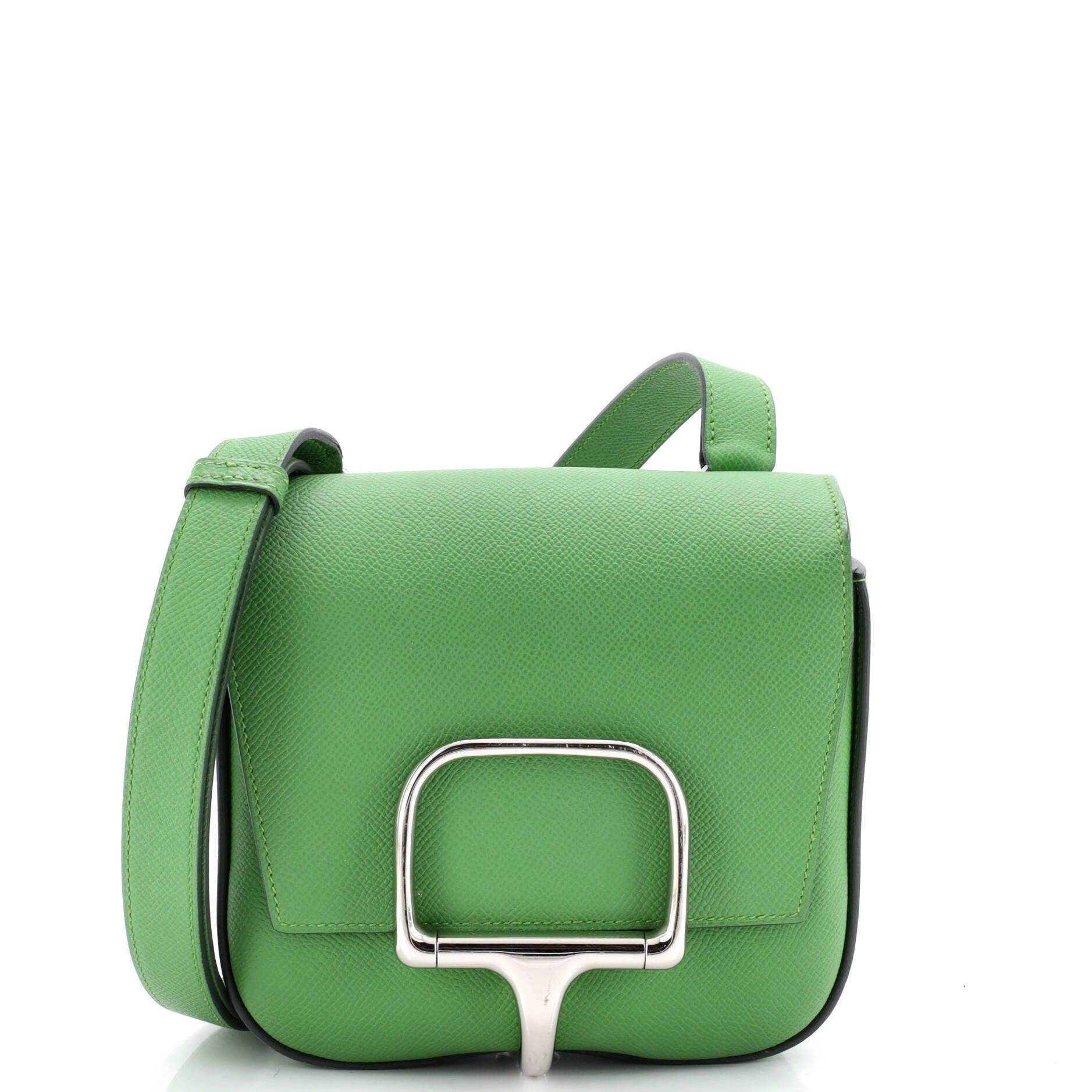 Pre-Owned Hermes Della Cavalleria Shoulder Bag Epsom Mini, Main, color, Vert Yucca