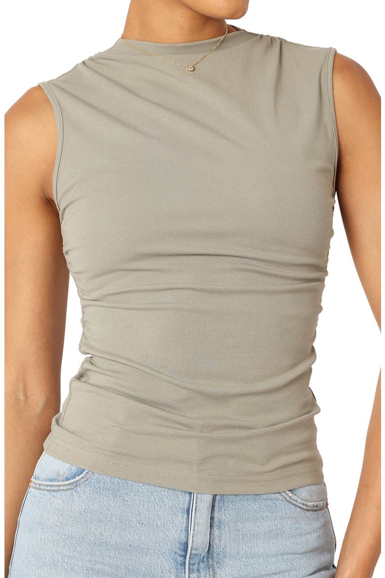 Nissa Mock Neck Sleeveless Top, Alternate, color, OLIVE