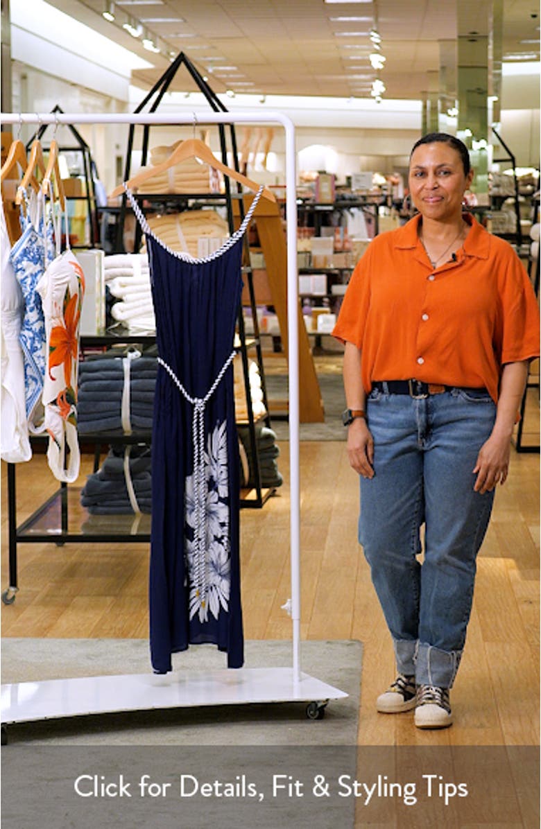 Mariner Tie Waist Sleeveless Cover-Up Midi Dress, sales video thumbnail