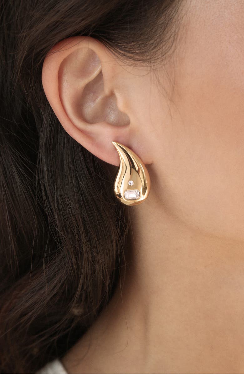 Ettika Teardrop Statement Earrings, Alternate, color, Gold