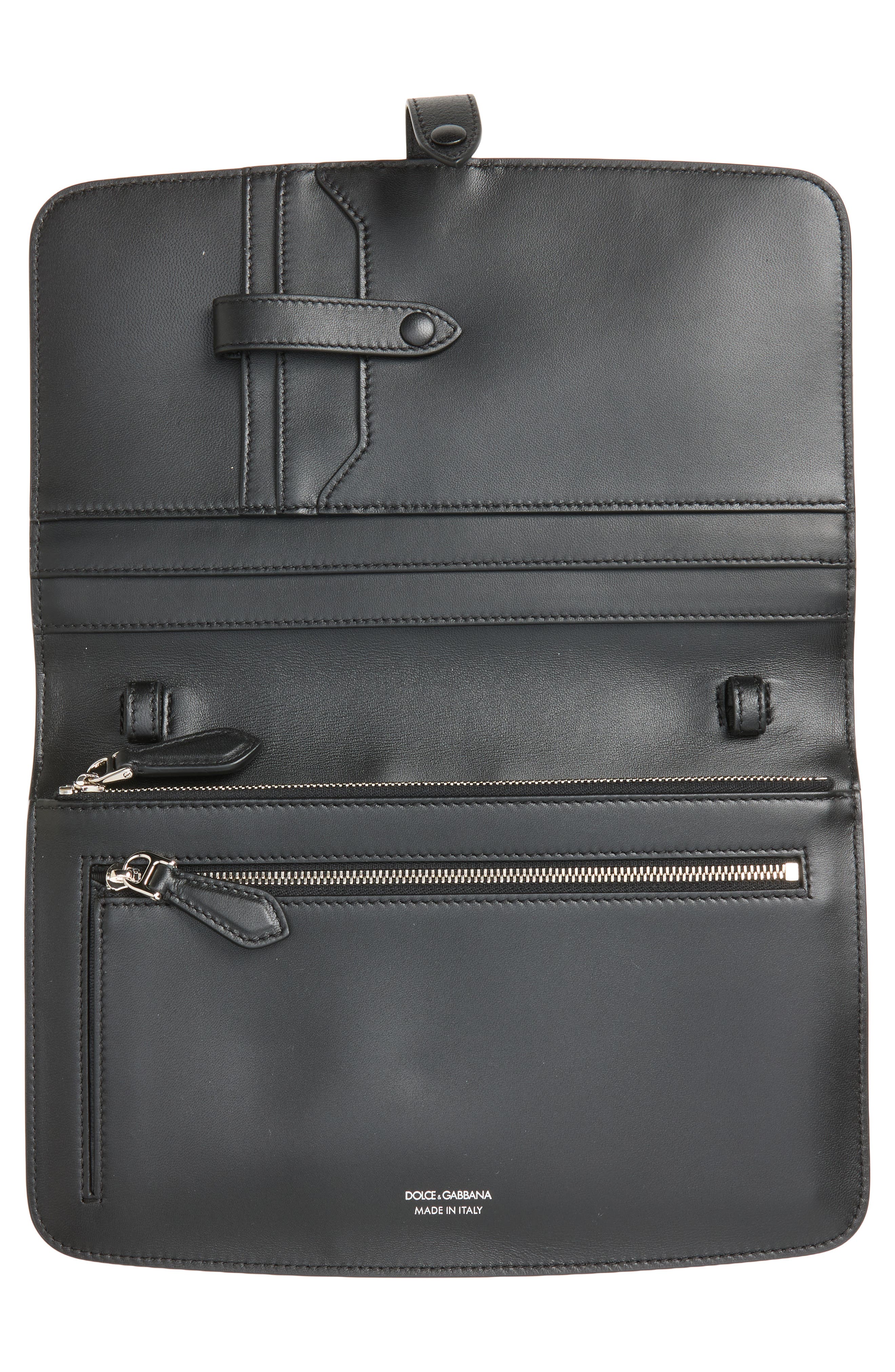 Calfskin Leather Wallet, Alternate, color, BLACK