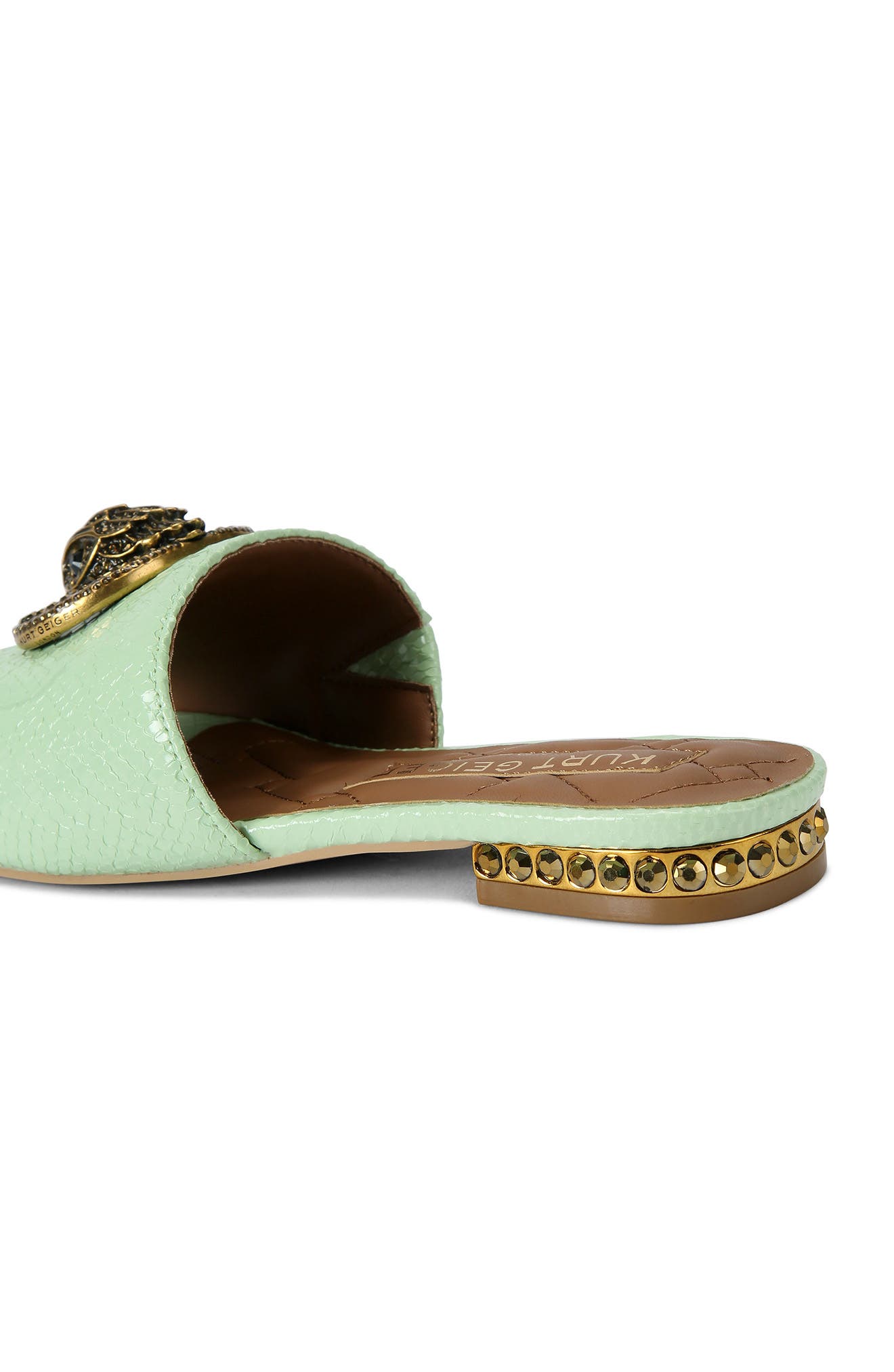Kurt Geiger London Chelsea Snakeskin Embossed Leather Slide Sandal, Alternate, color, 