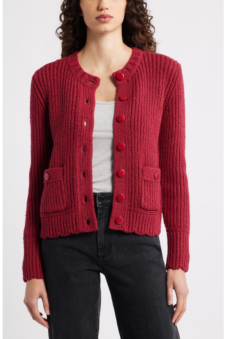 Boxy Cardigan, Main, color, RED RUMBA