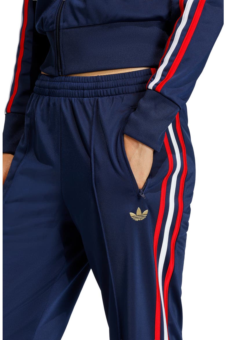 Firebird Recycled Polyester Track Pants, Alternate, color, NIGHT INDIGO/ SCARLET/ WHITE