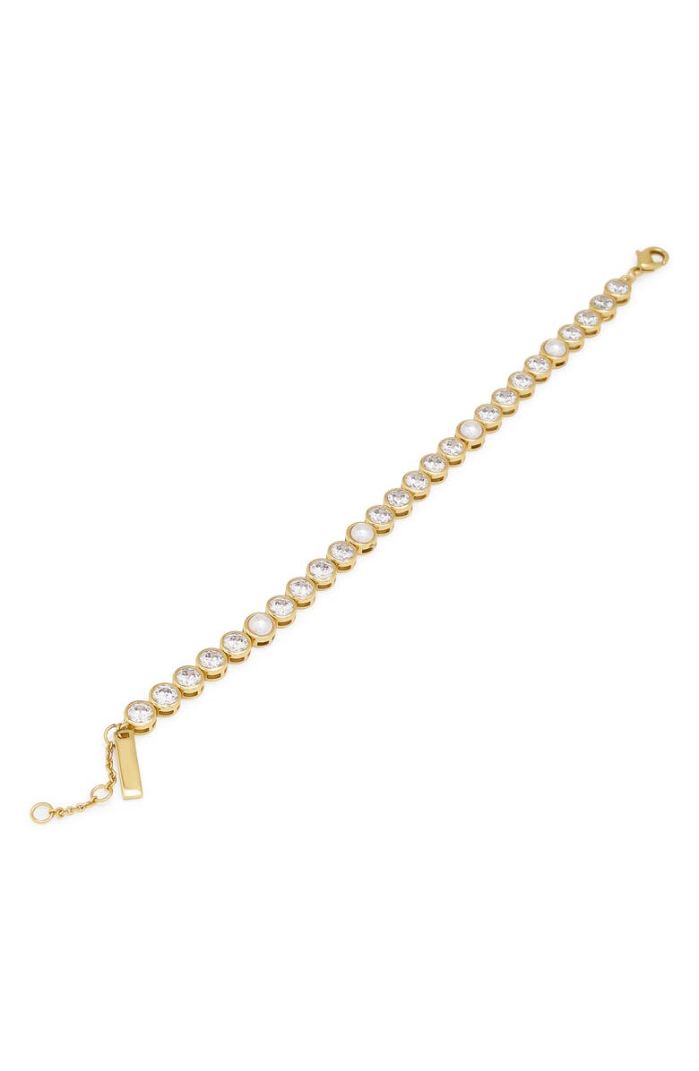 Kurt Geiger London Faux Pearl & Cubic Zirconia Flex Bracelet, Alternate, color, 