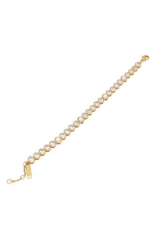 KURT GEIGER KURT GEIGER LONDON FAUX PEARL & CUBIC ZIRCONIA FLEX BRACELET