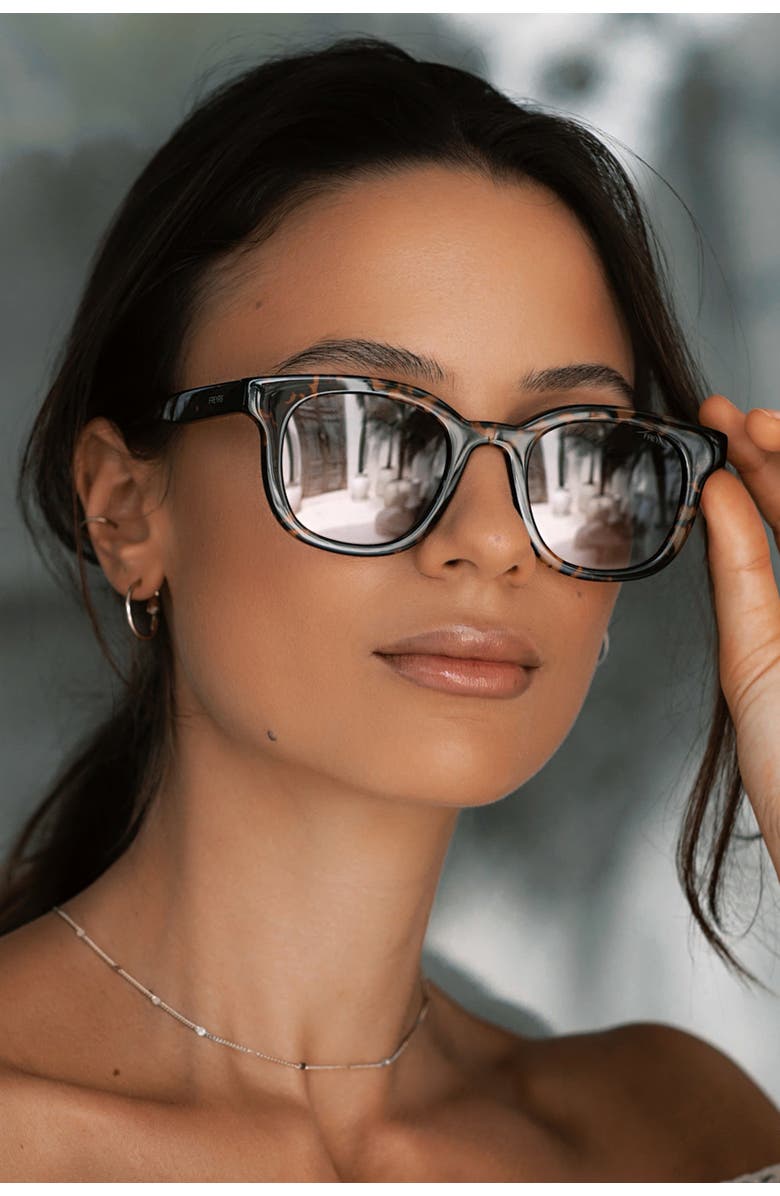 FREYRS Eyewear Jasper Round Sunglasses, Alternate, color, Dark Tortoise