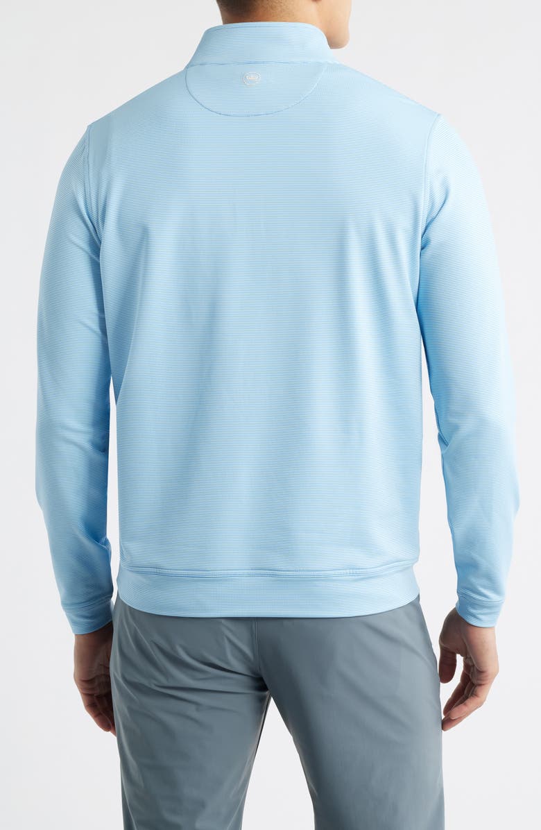 Peter Millar Perth Sugar Stripe Quarter Zip Performance Pullover, Alternate, color, Bluebird