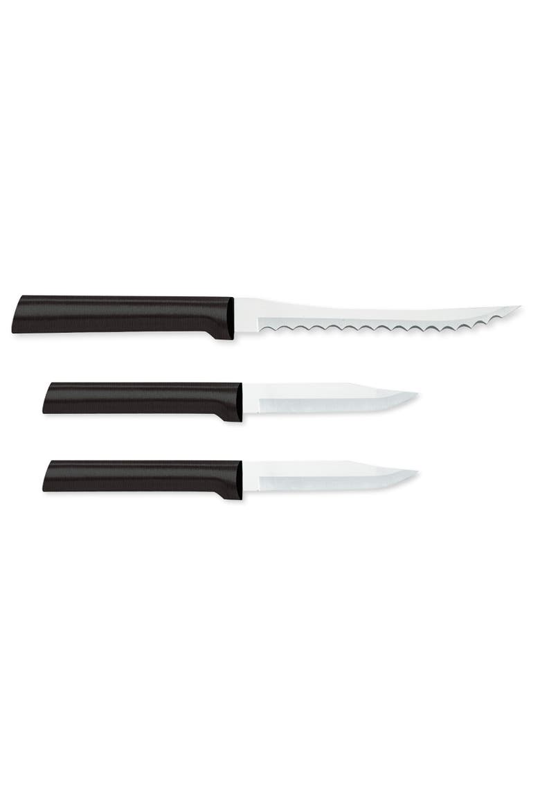 Cutlery 3.25-Inch Regular Paring Knife & 5-Inch Tomato Slicer Stainless Steel Serrated Blade, Main, color, Black