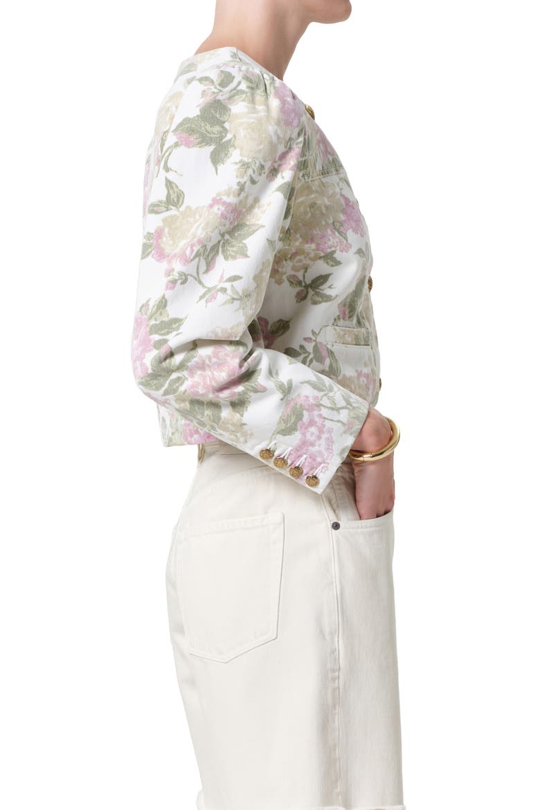 Floral Cotton Twill Jacket, Alternate, color, ENGLISH ROSE/ WHITE