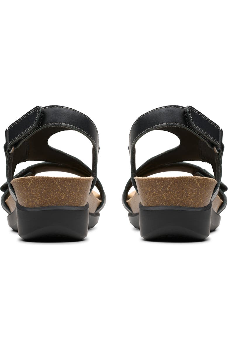 Clarks<sup>®</sup> Calenne Carmen Wedge Sandal, Alternate, color, Black Leather