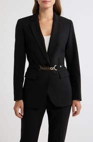 Anne Klein One-Button Notch Collar Blazer