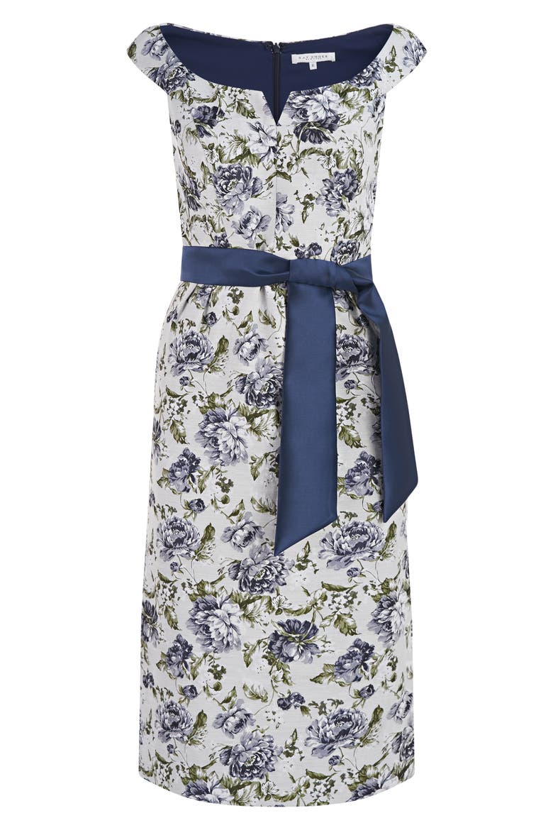 Millie Floral Sheath Dress, Alternate, color, MIDNIGHT BLUE