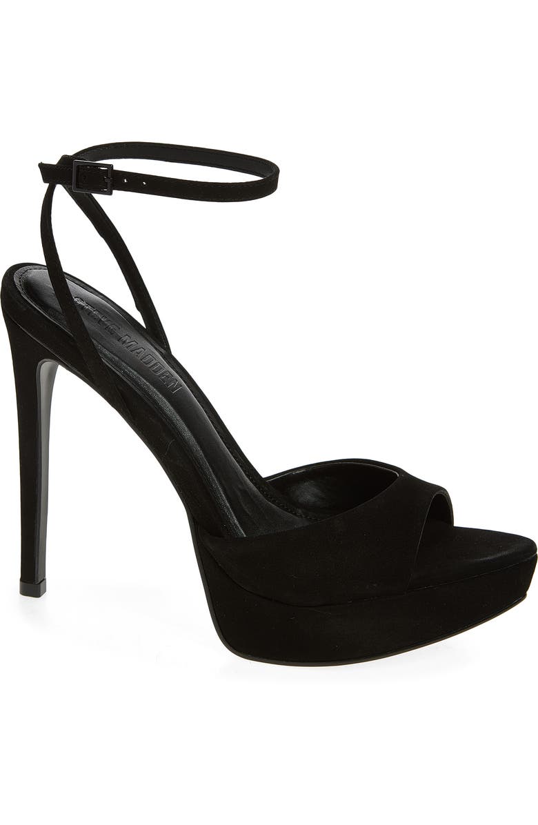 Steve Madden Maiden Ankle Strap Sandal, Main, color, Black Nubuck