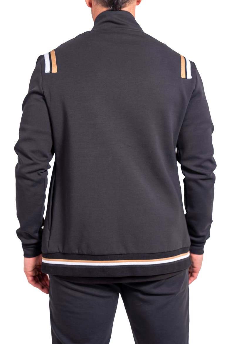 Zipper Modish85 Black Knit Track Jacket, Alternate, color, BLACK