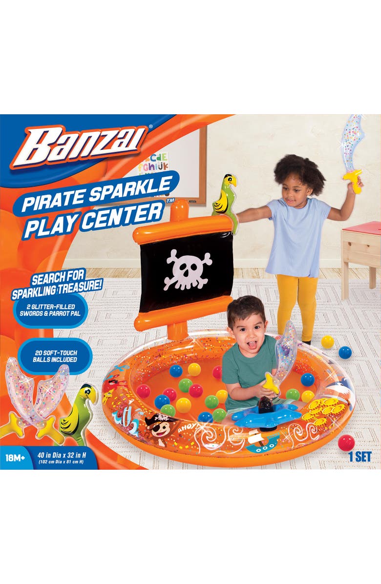Banzai Pirate Sparkle Play Center Inflatable Ball Pit, Alternate, color, Multicolored