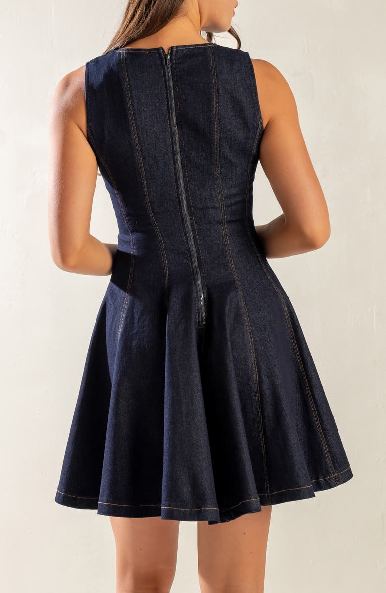 FREEMARKET Denim Skater Minidress, Alternate, color,