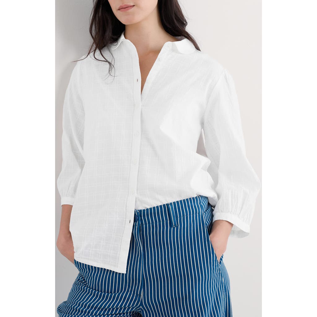 Seasalt Cornwall Hope Cottage Organic Cotton Button-up Shirt In Salt