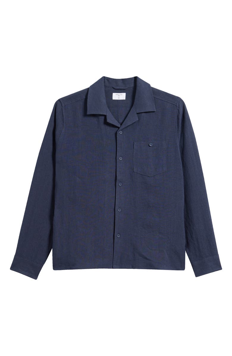 Percival Linen Shirt, Main, color, Navy