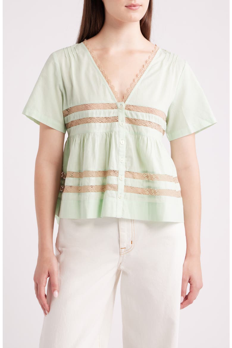 Tilda Lace Organic Cotton Top, Main, color, MINT
