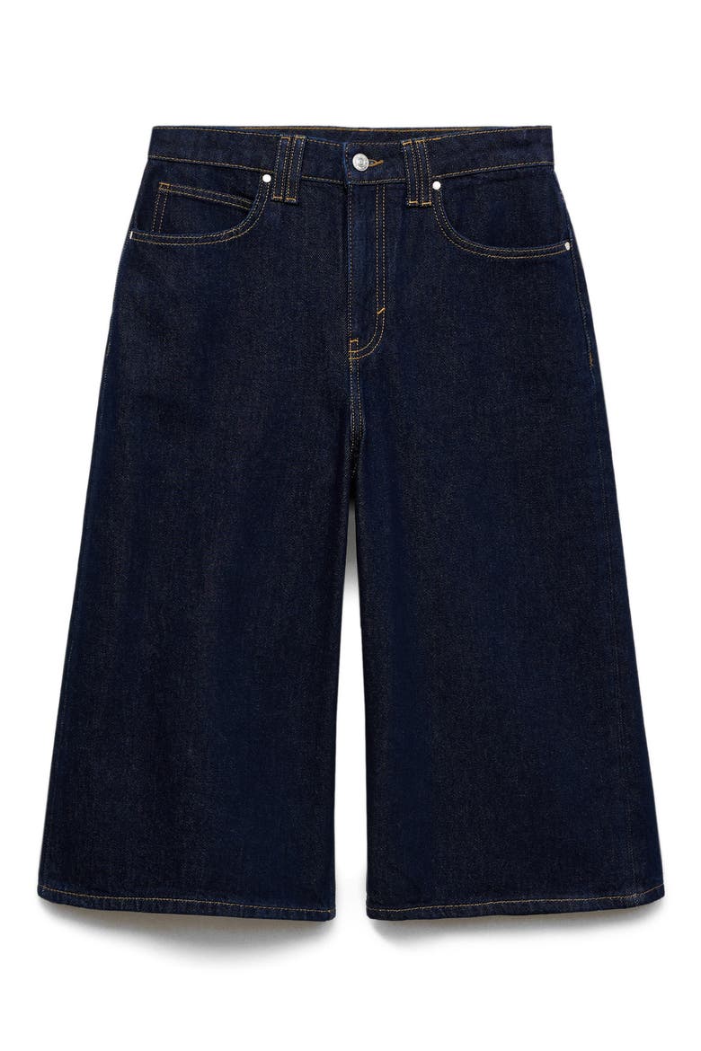 Relaxed Long Denim Shorts, Alternate, color, OPEN BLUE
