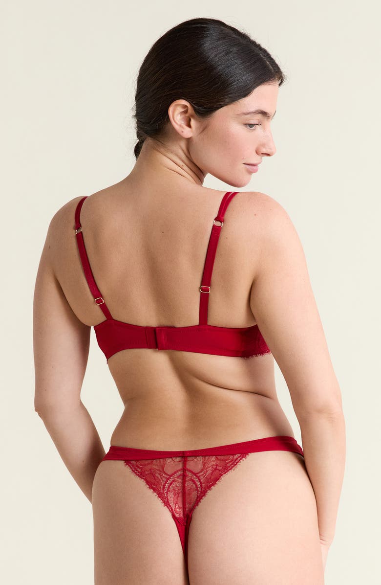 Etam Vertige N°9 Underwire Balconette Bra, Alternate, color, Red