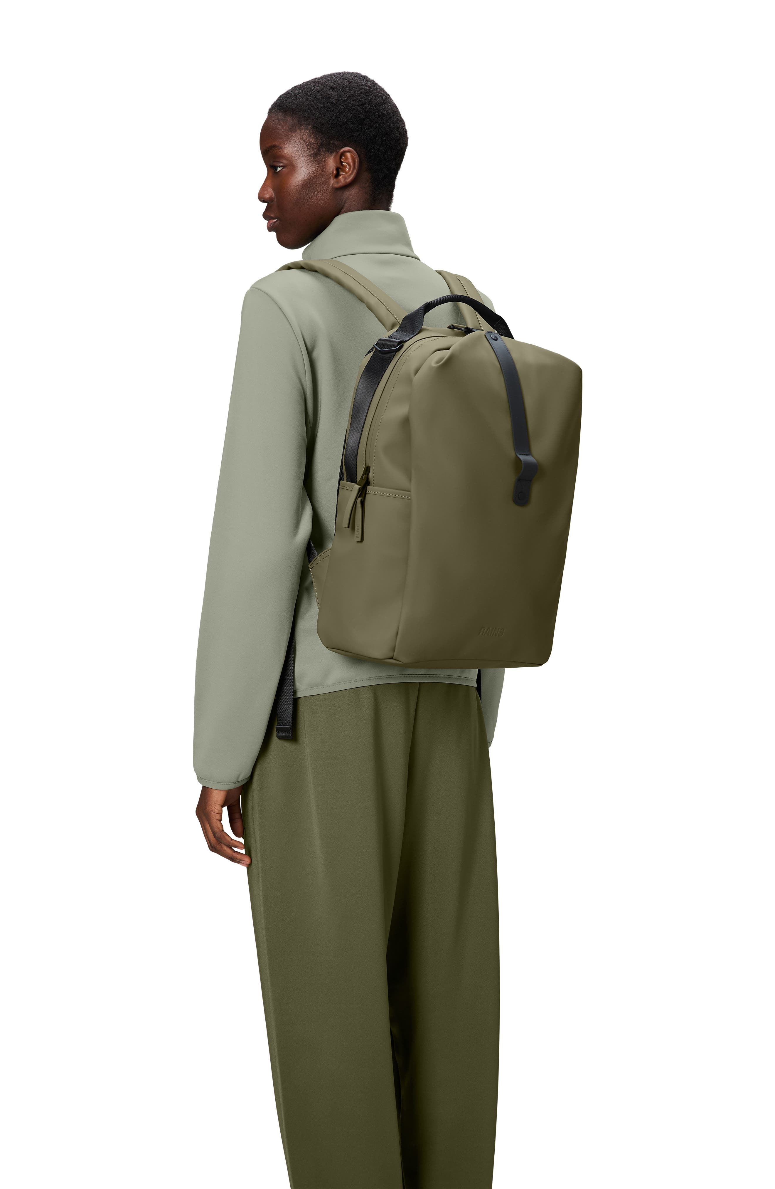 Rains Waterproof Clip Front Backpack, Alternate, color, Marsh