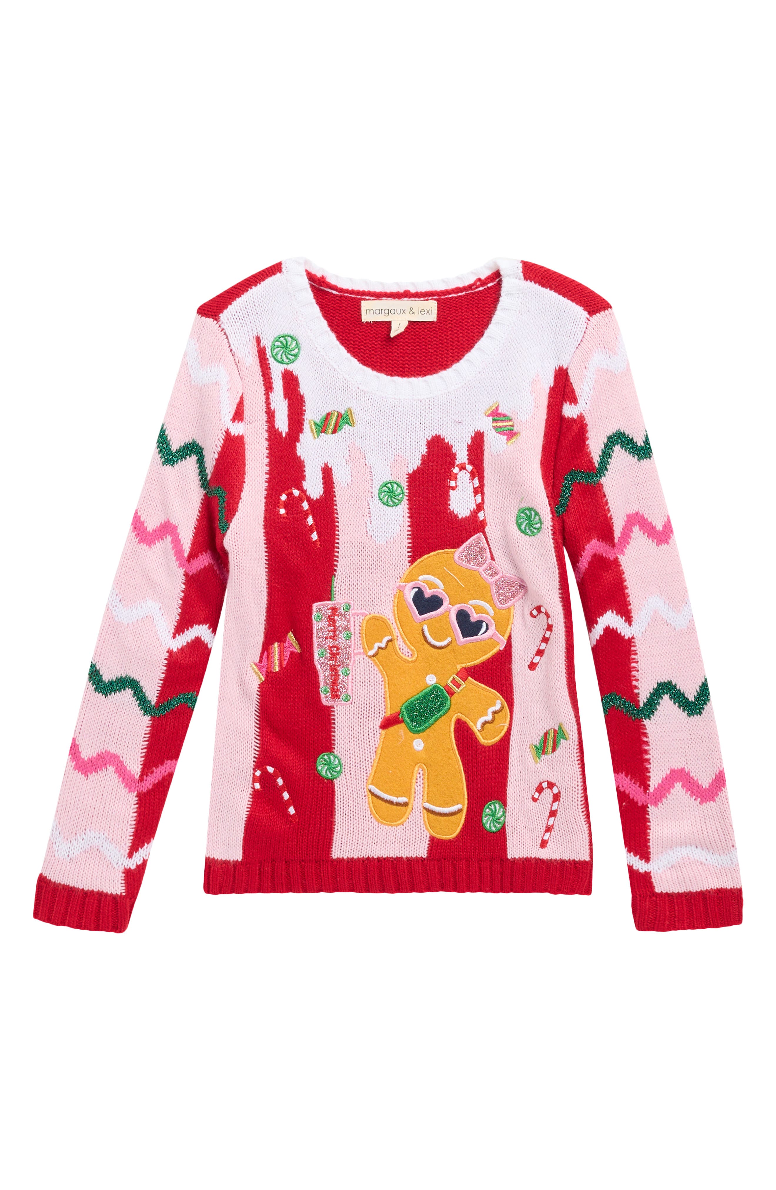 MARGAUX AND LEXI Kids' Preppy Gingerbread Holiday Sweater