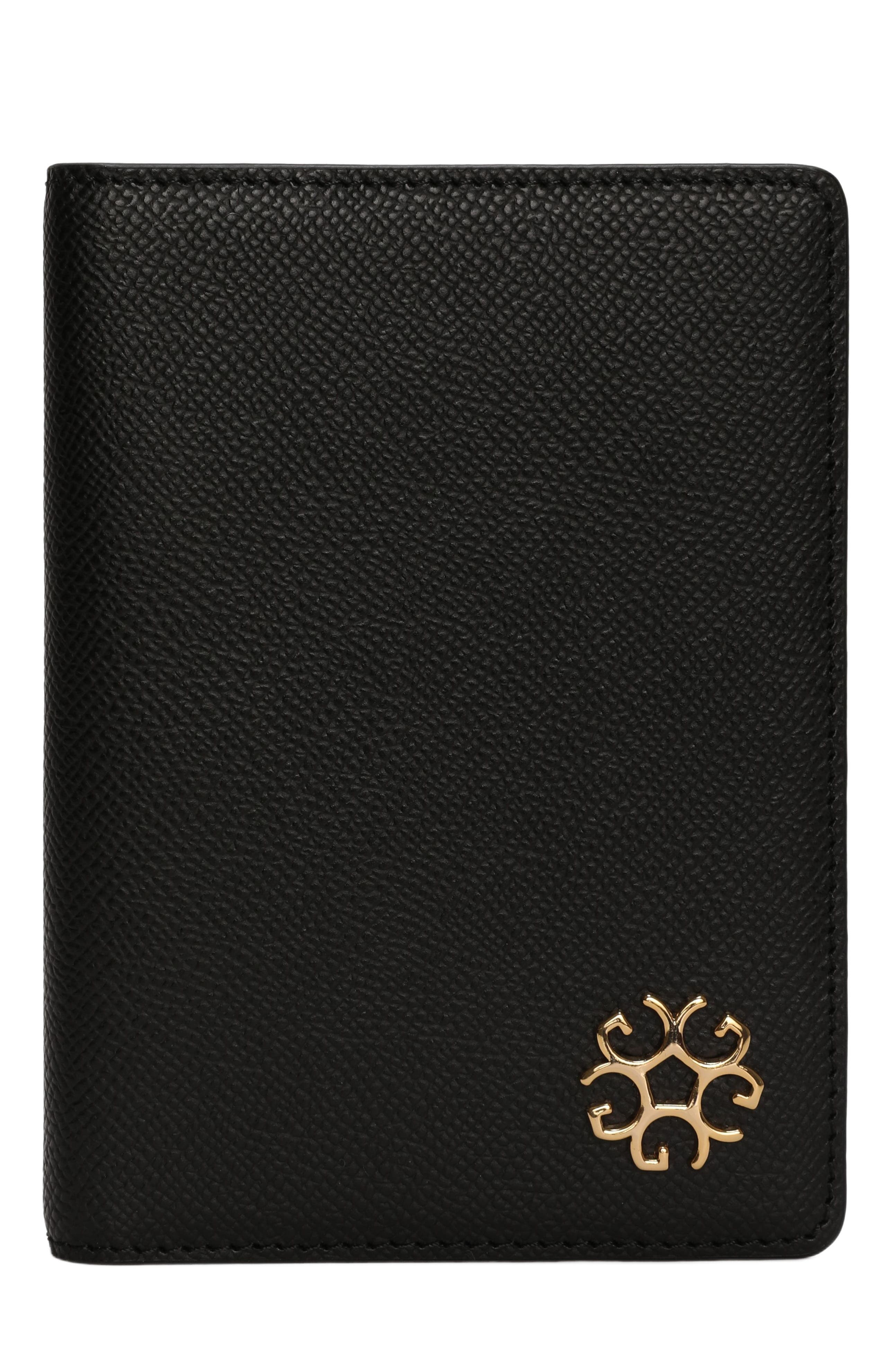 GORSKI Leather Passport Cover, Main, color, Black