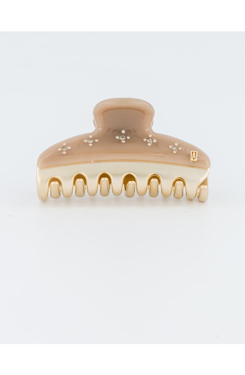 Alexandre de Paris Vendome Etoile Medium Swarovski<sup>®</sup> Crystal Embellished Hair Clip, Main, color, Brown