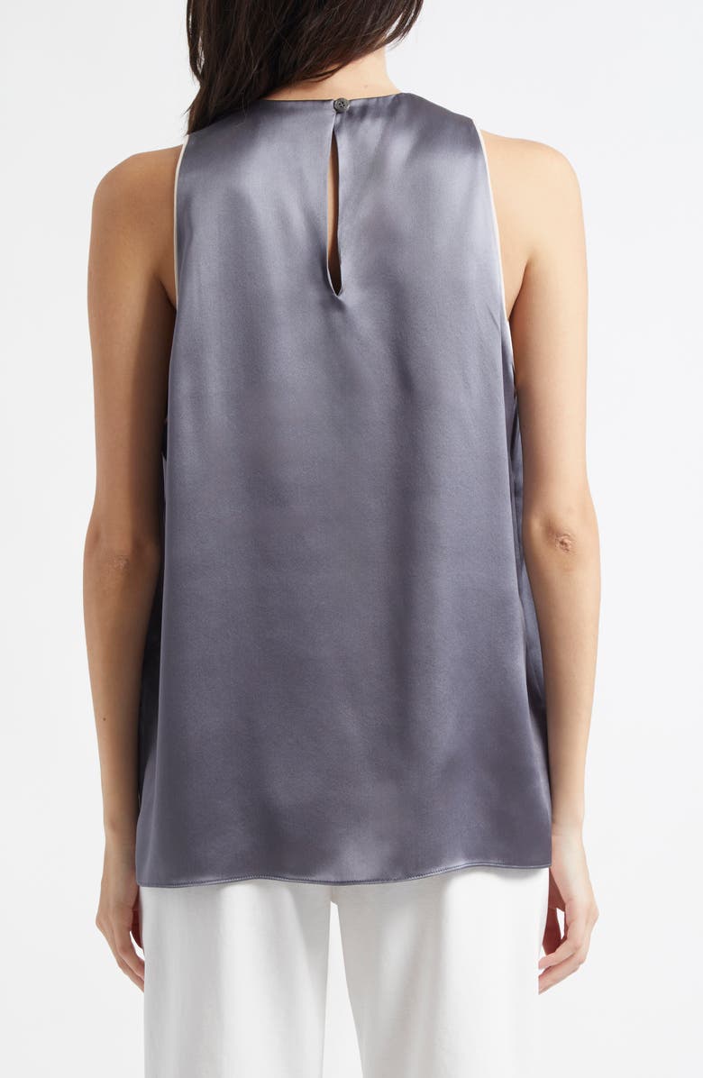 Eleventy Sleeveless Silk Charmeuse Top, Alternate, color, Dust And Sand