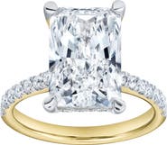 LuvMyJewelry Maia 14K Gold Radiant Cut Lab Grown Diamond Hidden Halo Engagement Ring - 5.4 Ct