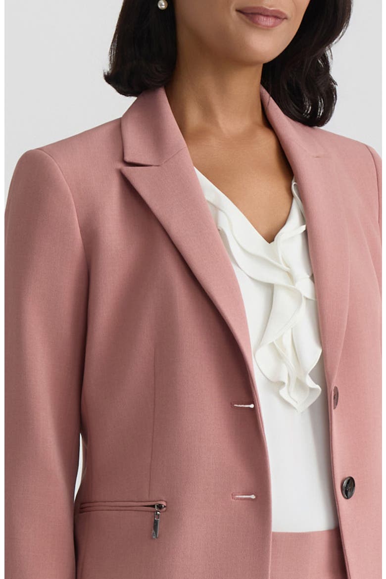 Stretch Crepe Two-Button Blazer, Alternate, color, TEAROSE