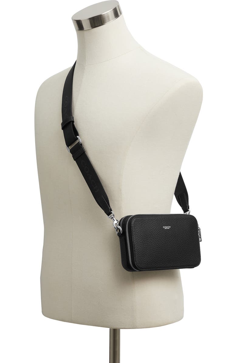 COACH Clinton Leather Crossbody Bag, Alternate, color, Black