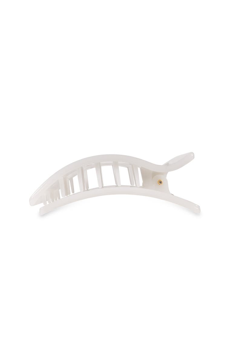 Medium Flat Rectangle Hair Clip, Alternate, color, Coconut White