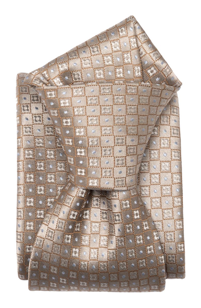 Elizabetta Ravenna - Extra Long Silk Jacquard Tie for Men, Alternate, color, Sand