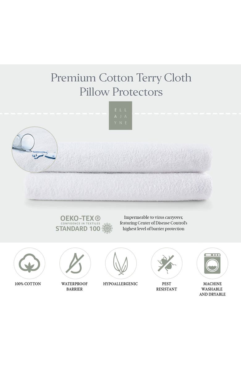 ELLA JAYNE HOME Cotton Terry Cloth Waterproof Mattress & Pillow Protector Set, Alternate, color, White