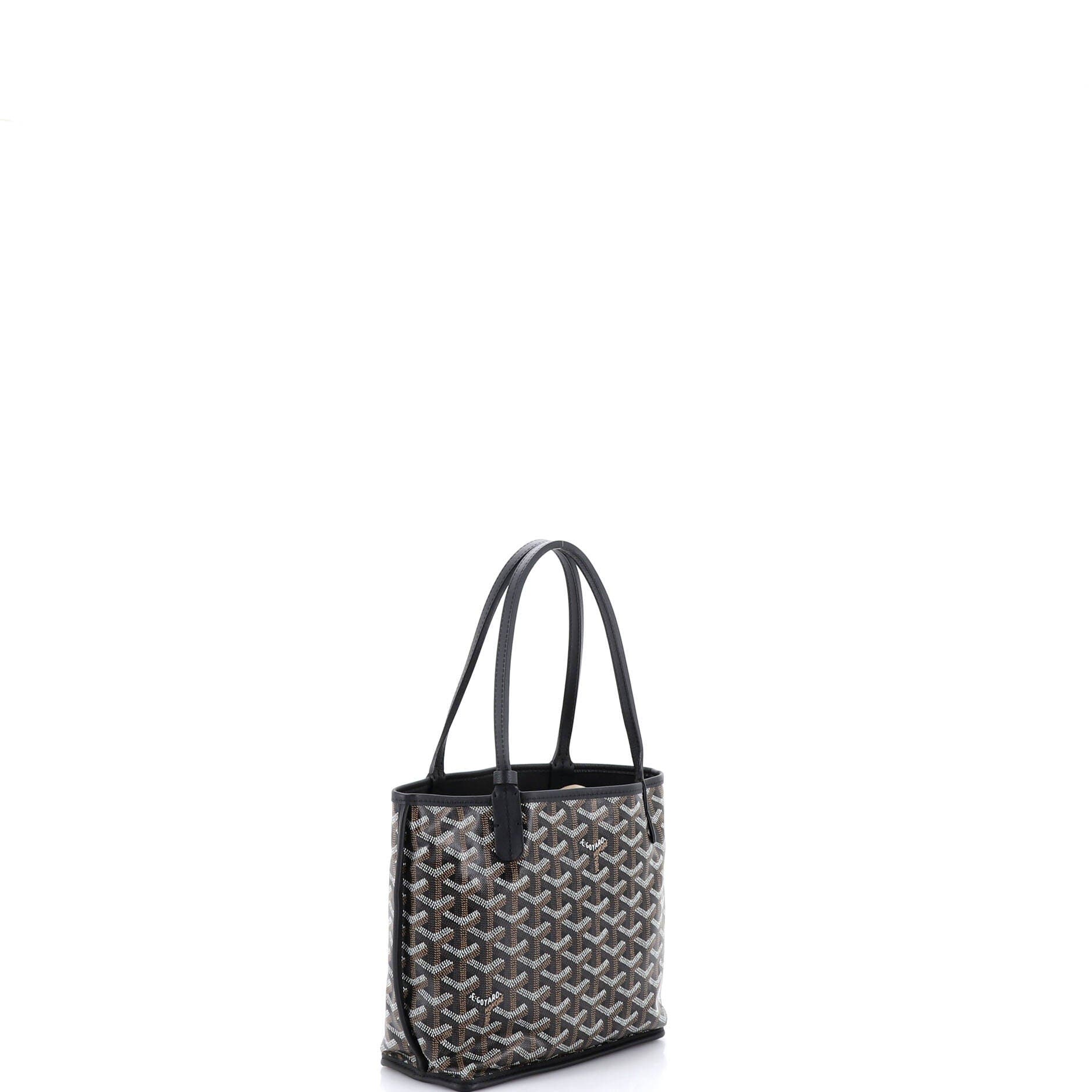 Pre-Owned Goyard Anjou Reversible Tote Coated Canvas Mini, Alternate, color, Black