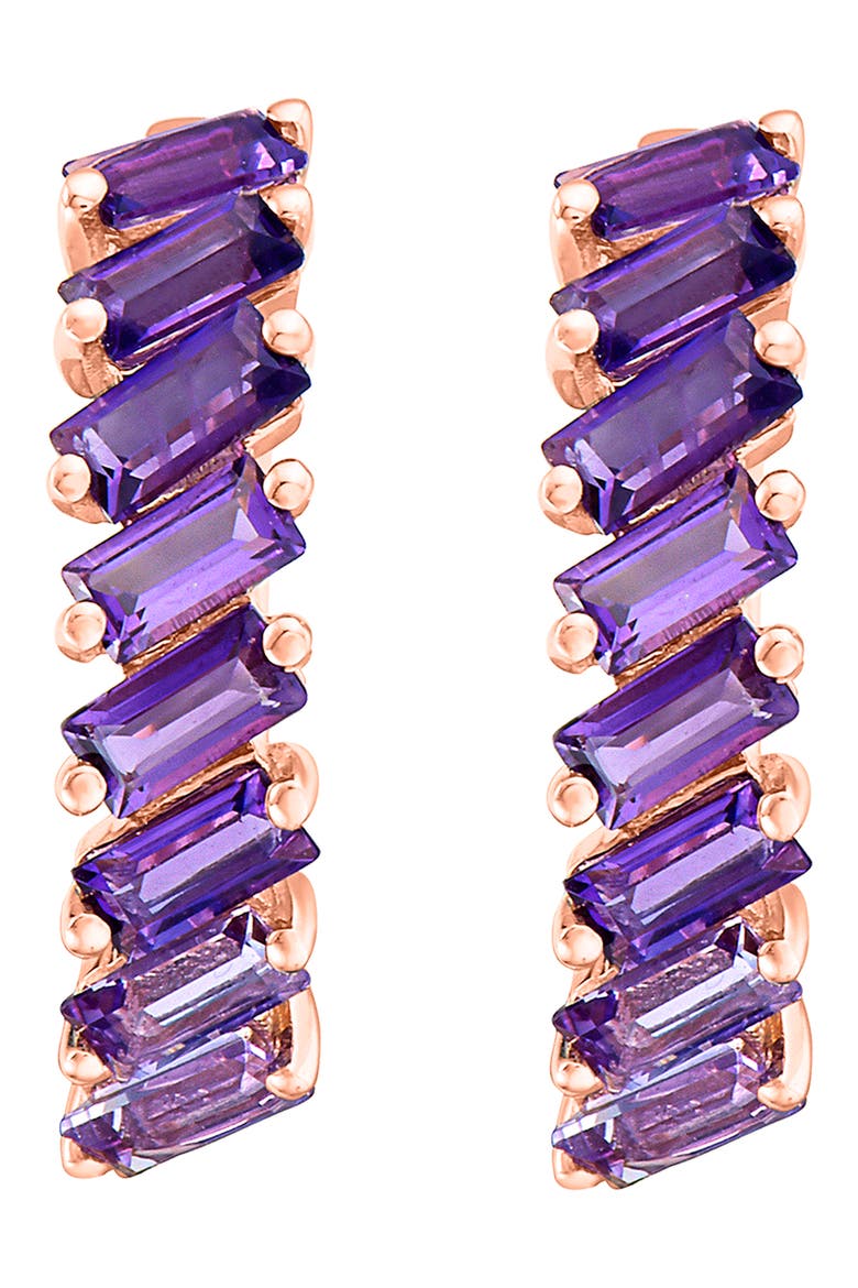 Amethyst Hoop Earrings, Alternate, color, PURPLE MULTI