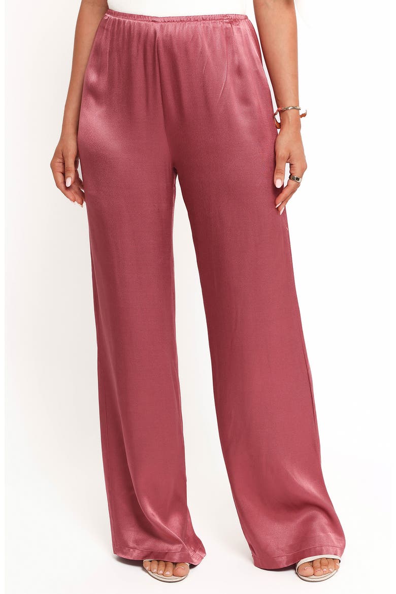 Carissa Wide Leg Satin Pants, Main, color, DUSTY ROSE