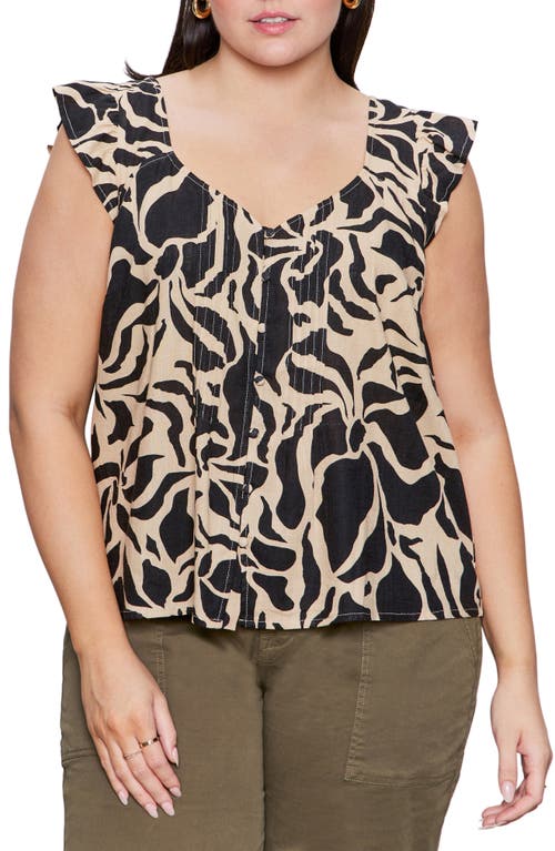 Sanctuary The Time Off Flutter Sleeve Button-up Top