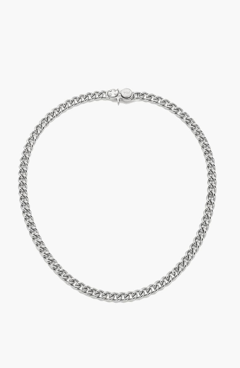 YOJ Forge Curb Chain Necklace  In Silver, Main, color, Silver
