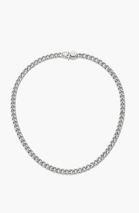 Forge Curb Chain Necklace  In Silver
